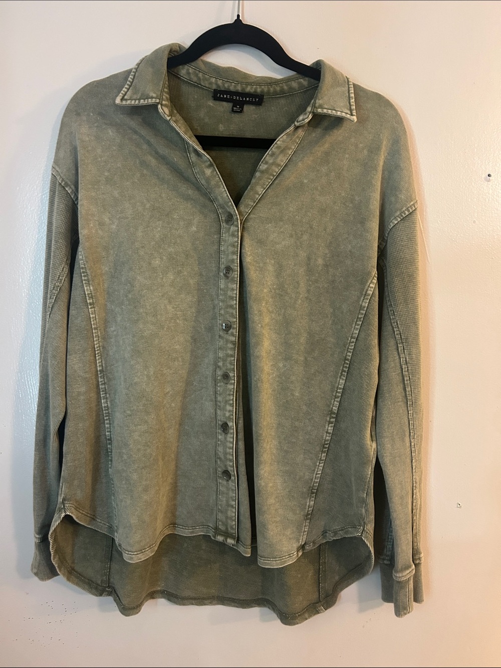 Jane and Delancey Olive Green Button-Down Shirt